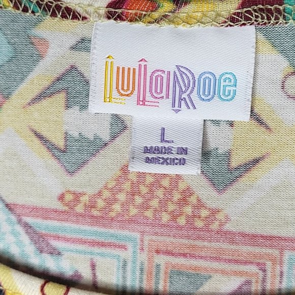 LuLaRoe Women's Size Large Tunic Shirt Multi-Color‎ Top Aztec Design Blouse - Picture 3 of 10